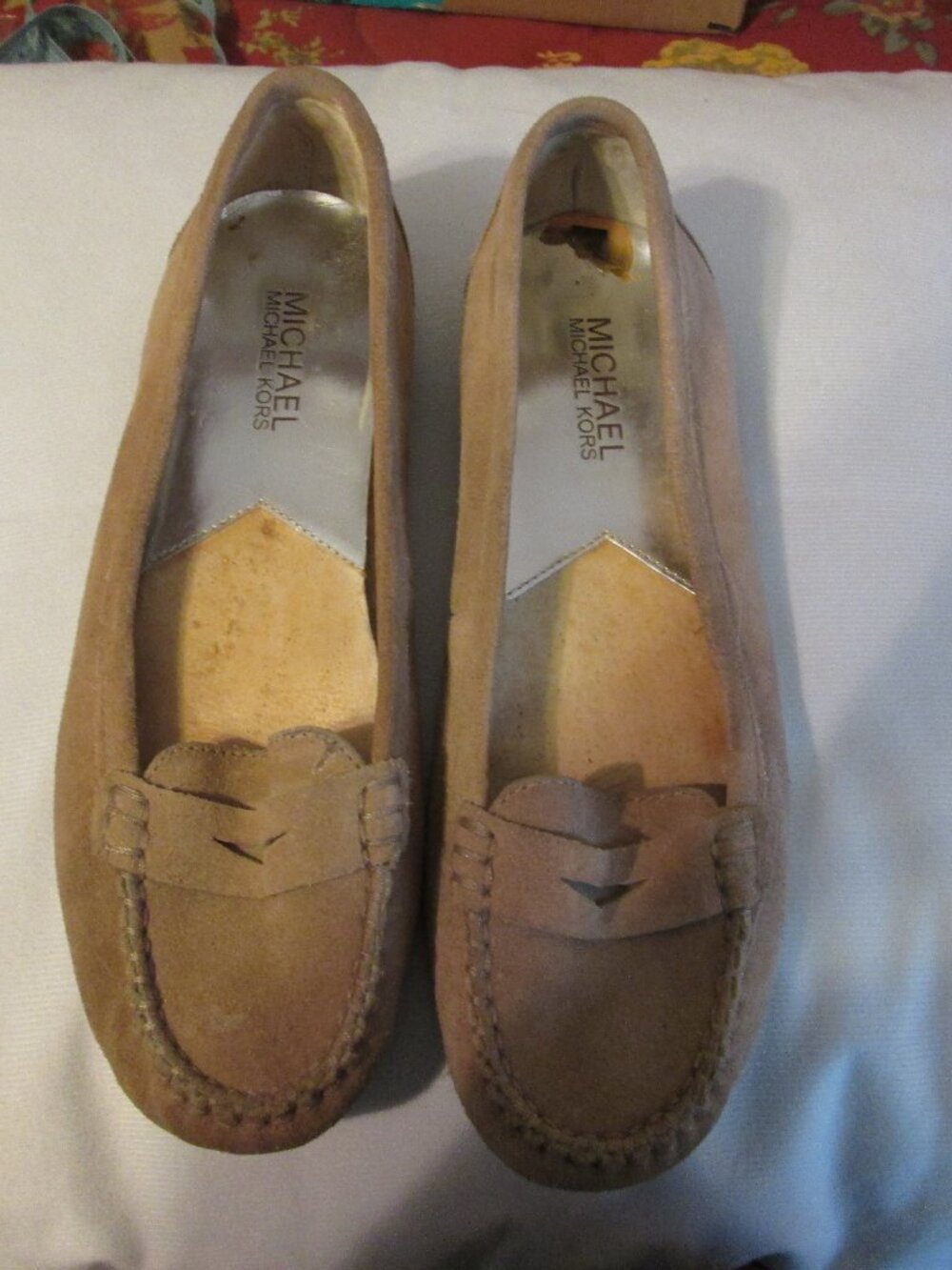 MICHAEL Michael Kors Women s Tan Suede Leather Penny Loafers 7M